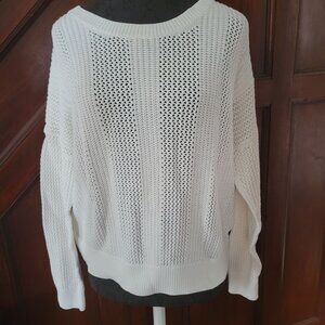 GAP White Textured Knit Sweater Womens XL